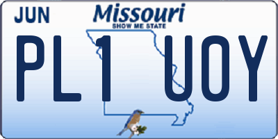 MO license plate PL1U0Y