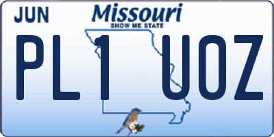 MO license plate PL1U0Z