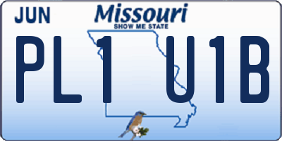 MO license plate PL1U1B