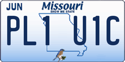 MO license plate PL1U1C