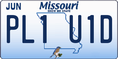 MO license plate PL1U1D