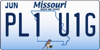 MO license plate PL1U1G