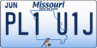 MO license plate PL1U1J