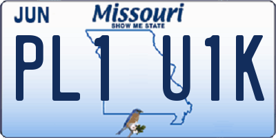 MO license plate PL1U1K