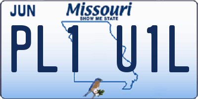 MO license plate PL1U1L