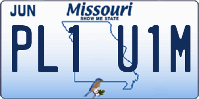 MO license plate PL1U1M