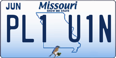 MO license plate PL1U1N