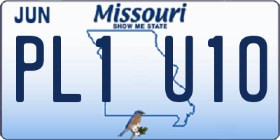MO license plate PL1U1O
