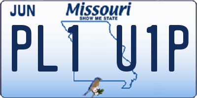 MO license plate PL1U1P