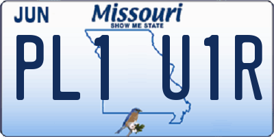 MO license plate PL1U1R