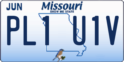 MO license plate PL1U1V