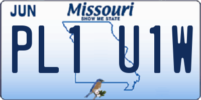 MO license plate PL1U1W