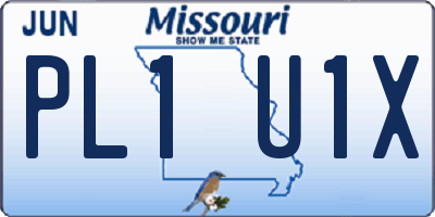 MO license plate PL1U1X