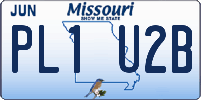 MO license plate PL1U2B