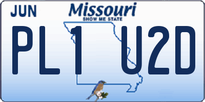 MO license plate PL1U2D