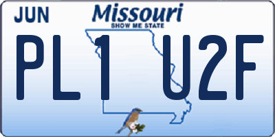 MO license plate PL1U2F