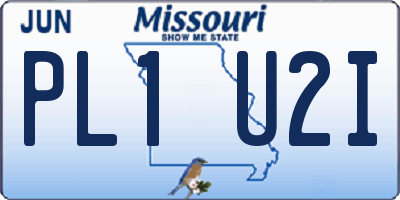 MO license plate PL1U2I