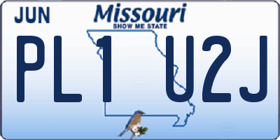 MO license plate PL1U2J