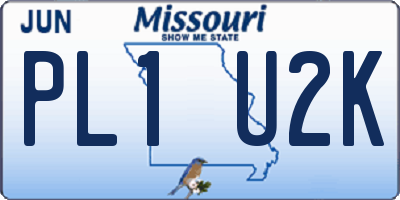 MO license plate PL1U2K