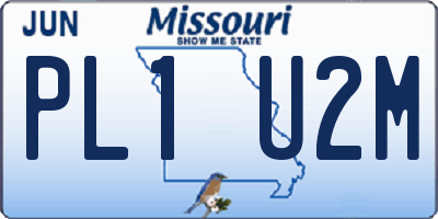 MO license plate PL1U2M