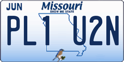 MO license plate PL1U2N