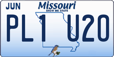 MO license plate PL1U2O