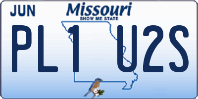 MO license plate PL1U2S