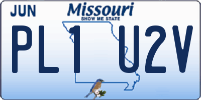MO license plate PL1U2V