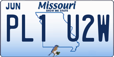 MO license plate PL1U2W