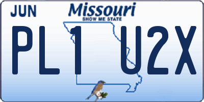 MO license plate PL1U2X