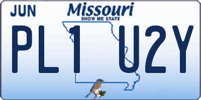 MO license plate PL1U2Y