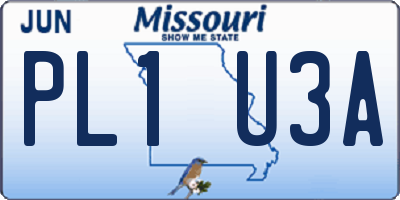 MO license plate PL1U3A