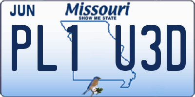 MO license plate PL1U3D