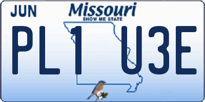 MO license plate PL1U3E