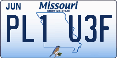 MO license plate PL1U3F