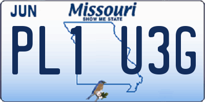 MO license plate PL1U3G