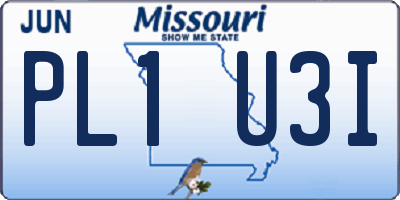 MO license plate PL1U3I