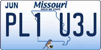 MO license plate PL1U3J
