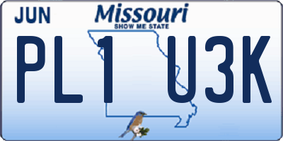 MO license plate PL1U3K