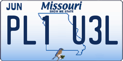 MO license plate PL1U3L