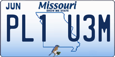 MO license plate PL1U3M