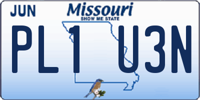 MO license plate PL1U3N