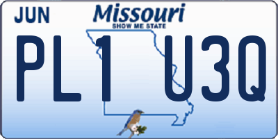 MO license plate PL1U3Q