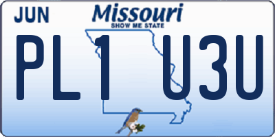 MO license plate PL1U3U