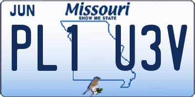 MO license plate PL1U3V