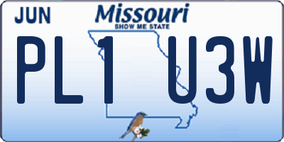 MO license plate PL1U3W