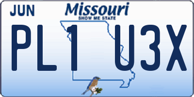 MO license plate PL1U3X