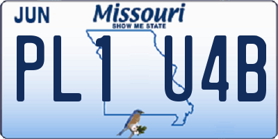 MO license plate PL1U4B