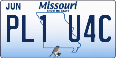 MO license plate PL1U4C