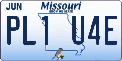 MO license plate PL1U4E